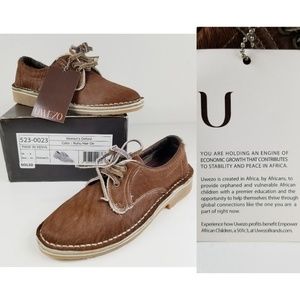Uwezo African Handmade NuHu Hair Leather Oxfords 9